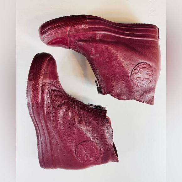 CONVERSE CHUCK TAYLOR ALL STAR LUX SHROUD RED LEATHER SHOES SIZE WOMENS 6.5 - Picture 5 of 9